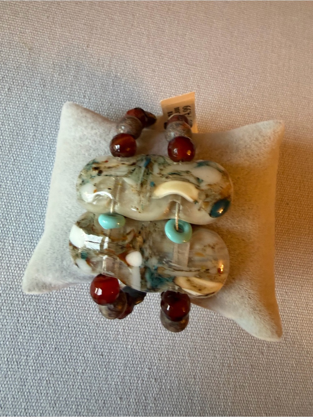 Handcrafted Double Glass Bracelet W/ Beaded double straps Glass Bead Bracelet